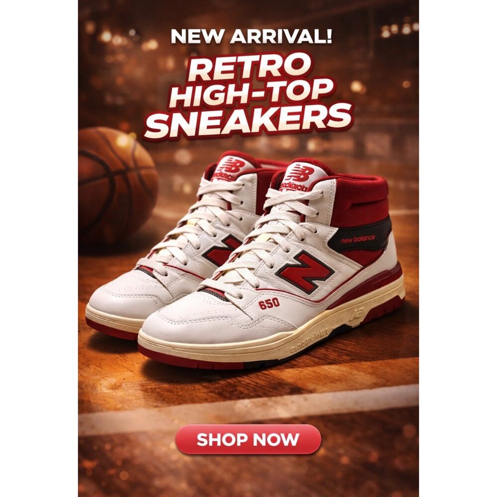 Aime Leon Dore x New Balance 650R White Red / BB650RE1 Sz 8